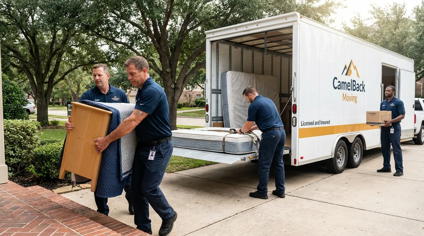 Crew loading residential truck for cross-state move from King of Prussia, PA