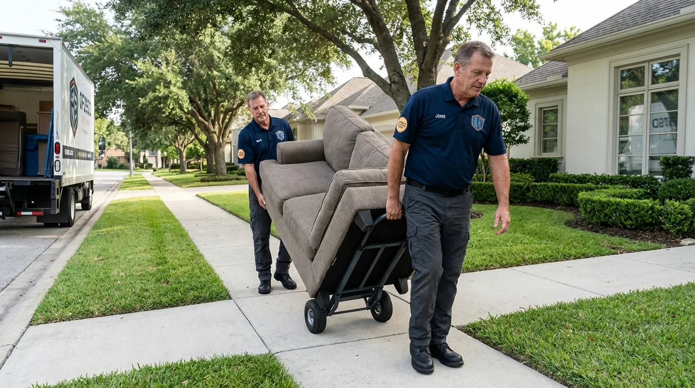 Local residential moving crew loading furniture in King of Prussia, PA