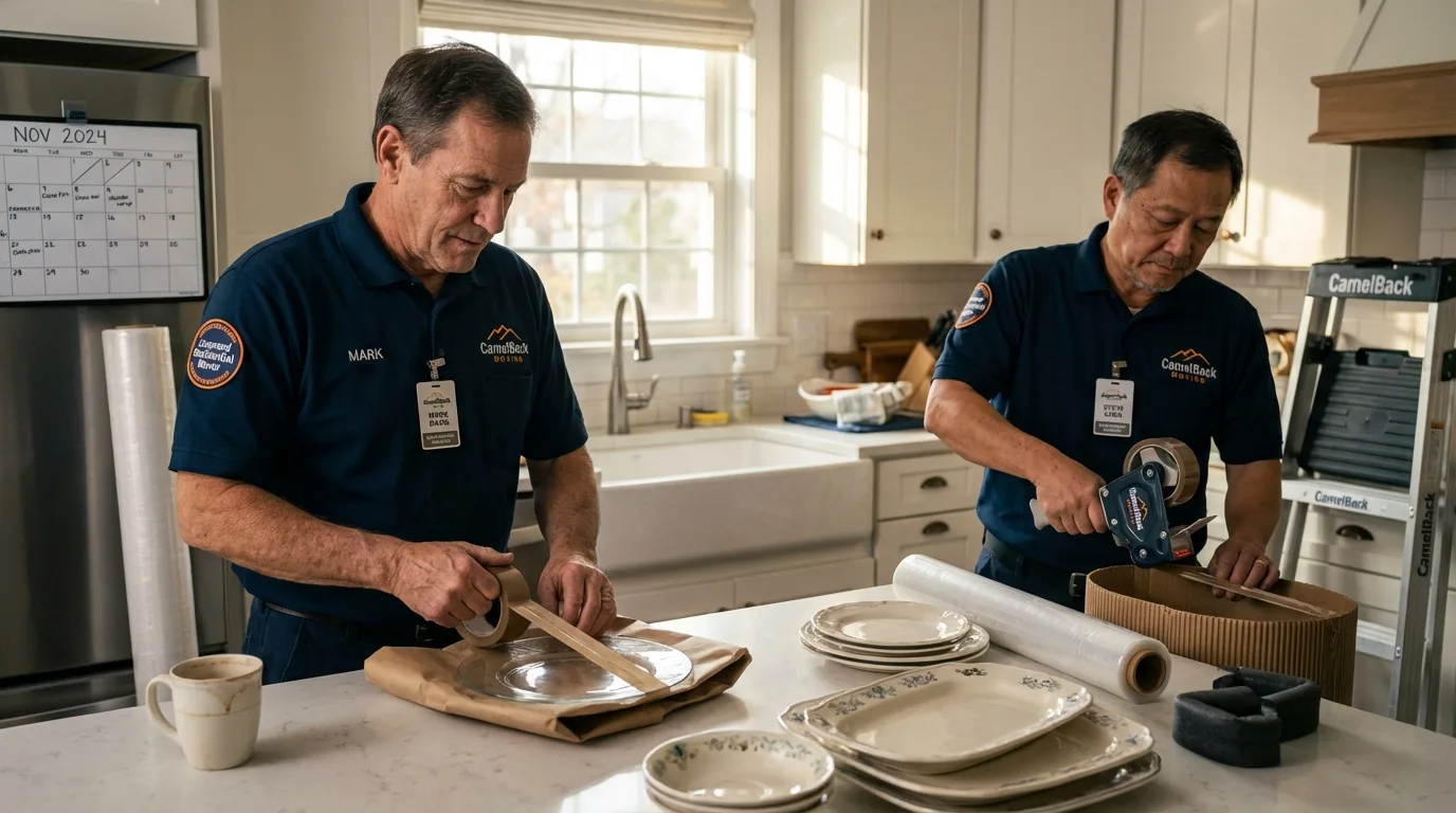 Professional crew packing kitchen dishware in King of Prussia, PA